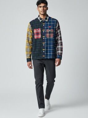Human Made Men's Patchwork Plaid Flannel Button-Front Shirt size small.
